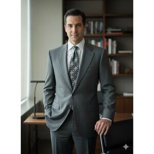 Vintage The Andover Shop 2pc Bespoke Suit Mens 44L 38x29 2-Button Made in USA